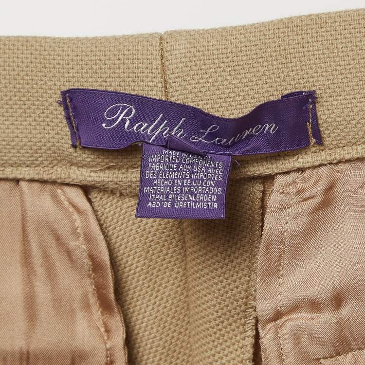 Pre Owned Ralph Lauren Purple Label Beige Wool Trousers S