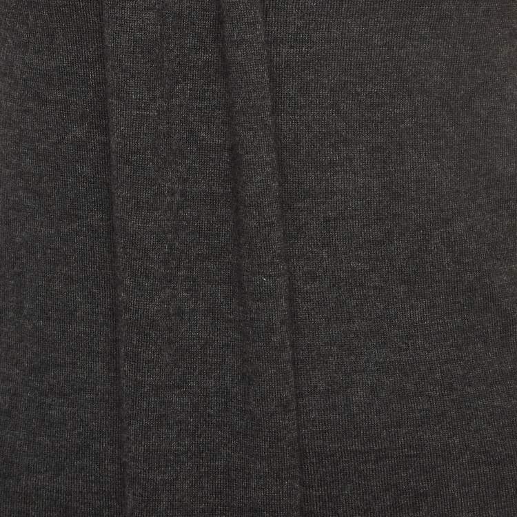 Pre Owned Ralph Lauren Purple Label Grey Cashmere Tie-Up Neck Tank Top M