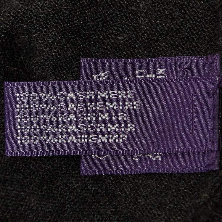 Pre Owned Ralph Lauren Purple Label Grey Cashmere Tie-Up Neck Tank Top M