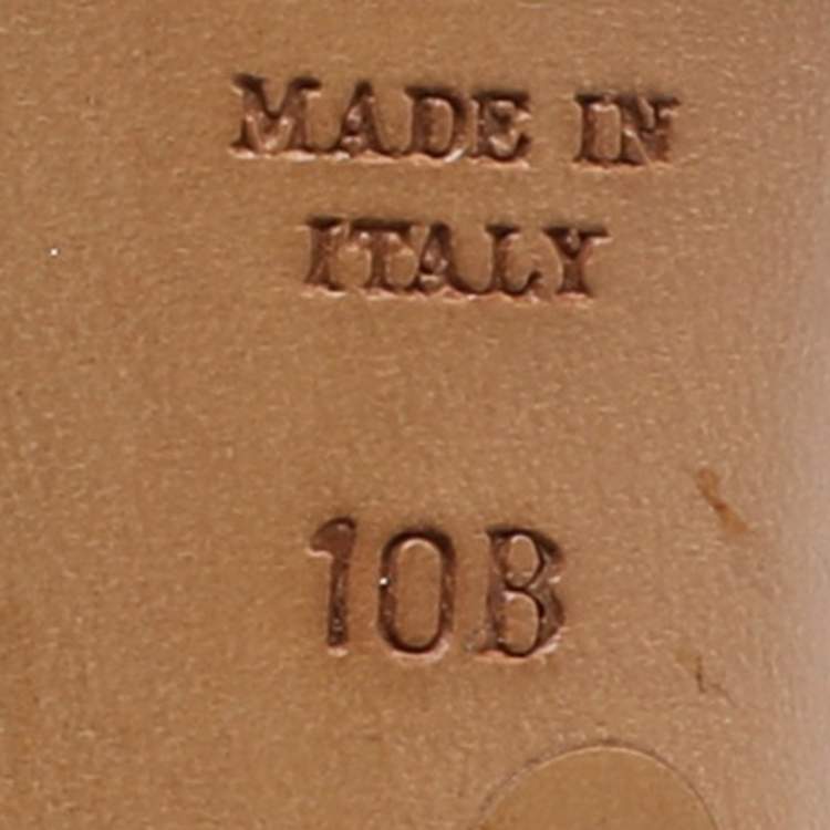 مملوكة مسبقًا Ralph Lauren Purple Label Size 40.5 Rose Gold Python Leather Ankle Strap Sandals