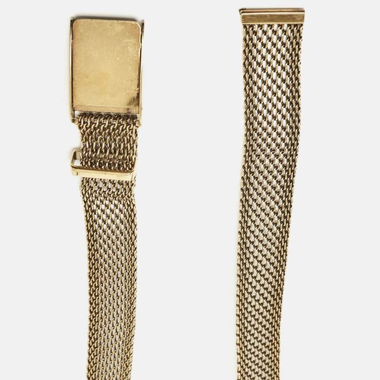 Pre Owned Ralph Lauren Gold Metal Mesh Buckle Belt 