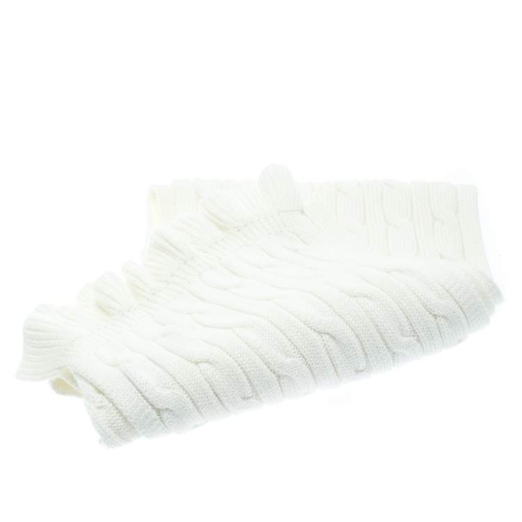 Pre Owned Ralph Lauren White Cotton Cable Knit Muffler