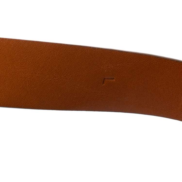 Pre Owned Ralph Lauren Gold Leather Buckle Belt 100CM