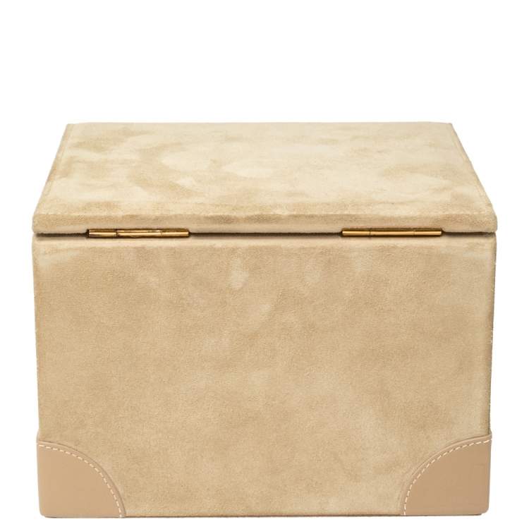 Pre Owned Ralph Lauren Beige Suede Small Brooke Jewellery Box