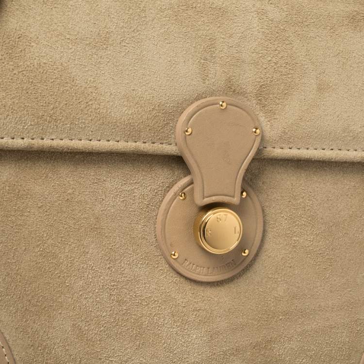 Pre Owned Ralph Lauren Beige Suede Small Brooke Jewellery Box