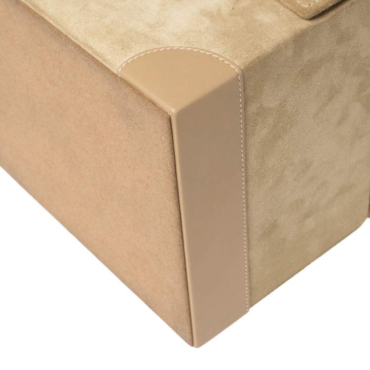 Pre Owned Ralph Lauren Beige Suede Small Brooke Jewellery Box
