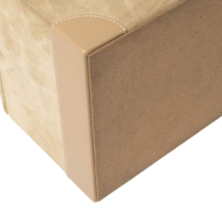 Pre Owned Ralph Lauren Beige Suede Small Brooke Jewellery Box