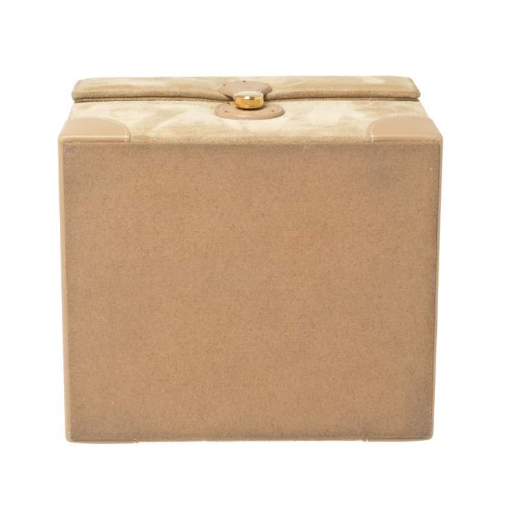 Pre Owned Ralph Lauren Beige Suede Small Brooke Jewellery Box