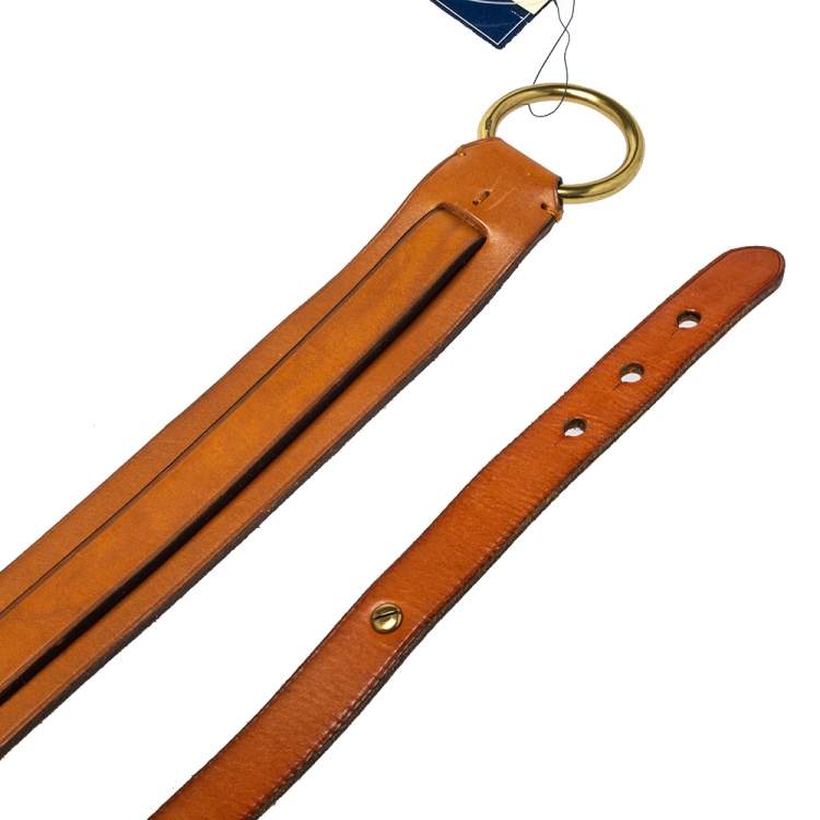 Pre Owned Ralph Lauren Tan Leather Equestrian Waist Belt 85CM