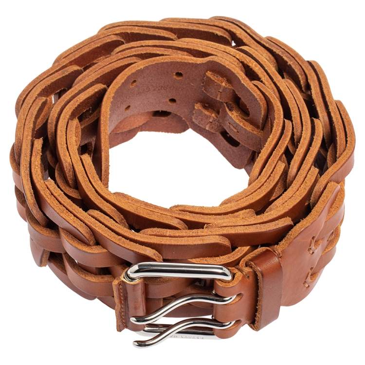 Pre Owned Ralph Lauren Brown Leather Waist Belt XL
