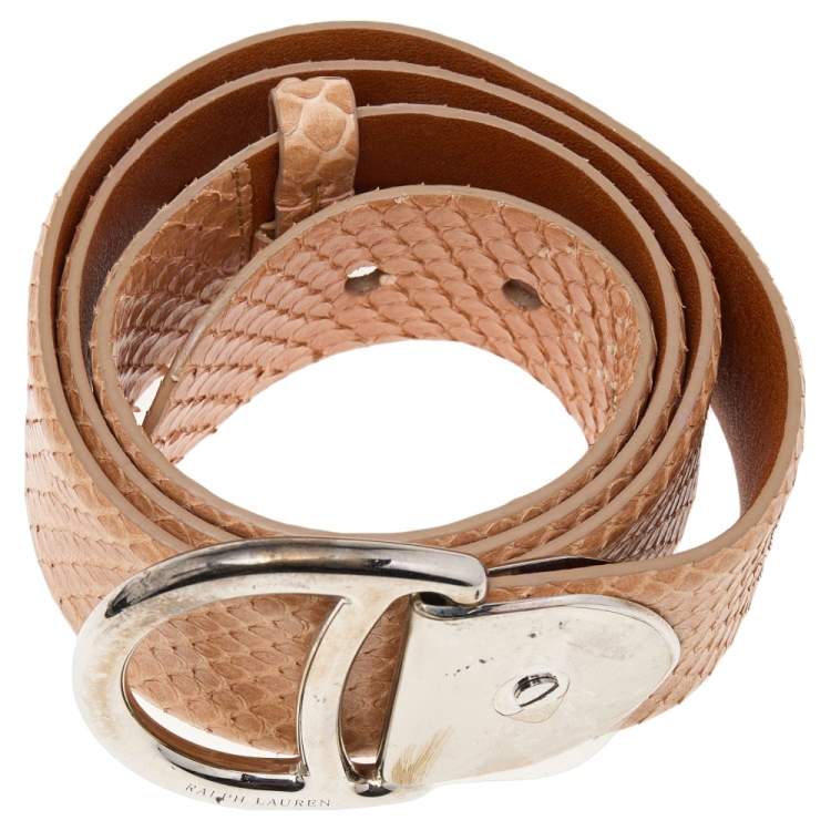Pre Owned Ralph Lauren Beige Python Belt 95CM