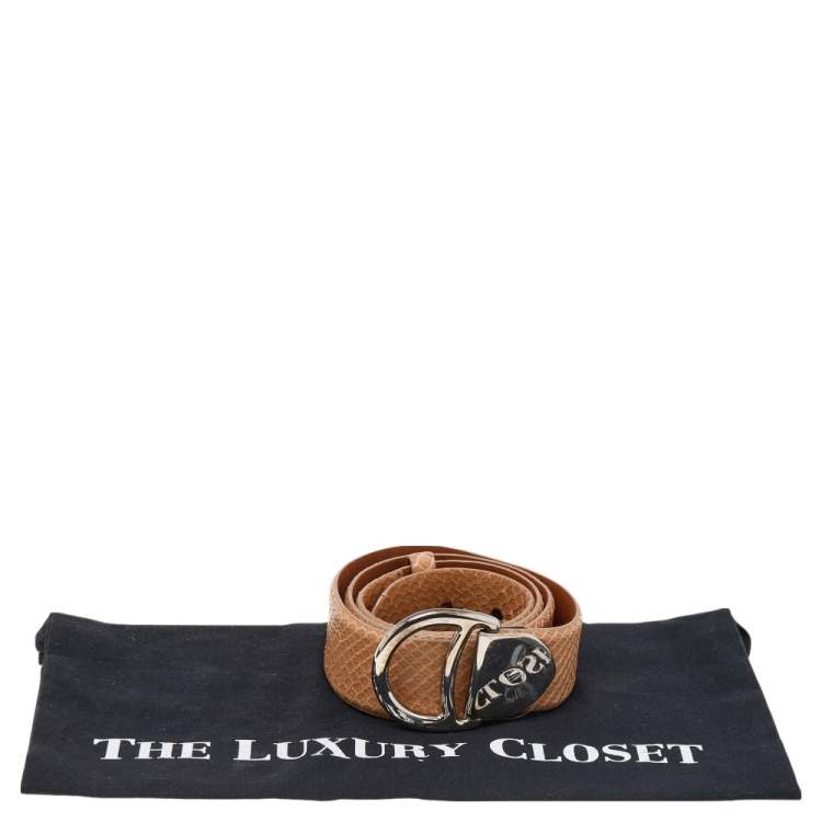Pre Owned Ralph Lauren Beige Python Belt 95CM