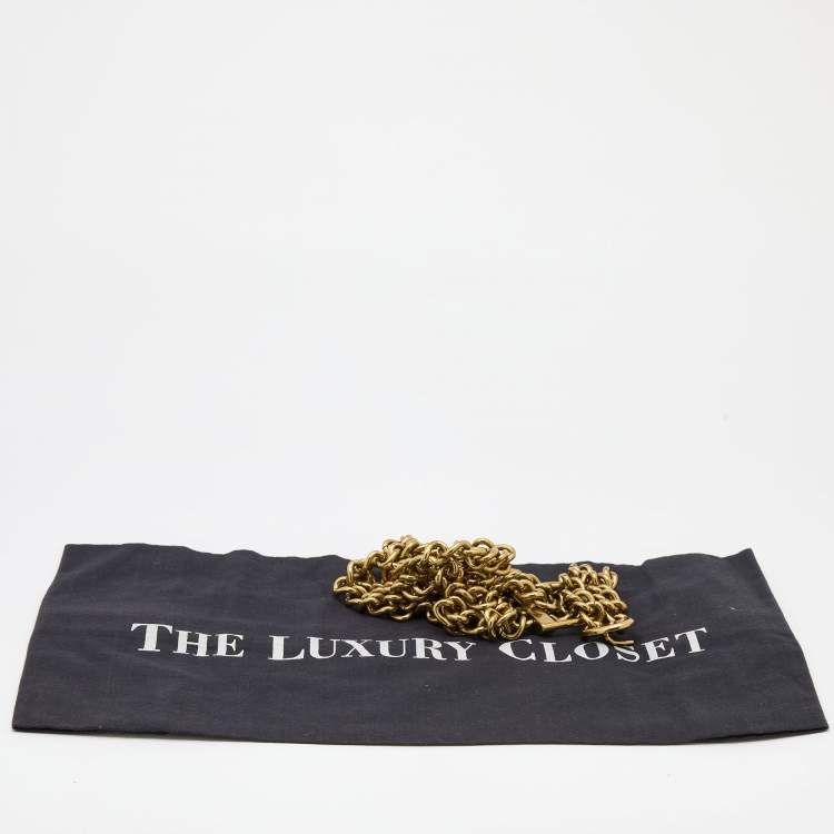 Pre Owned Ralph Lauren Metallic Brass Metal Chain Link Belt