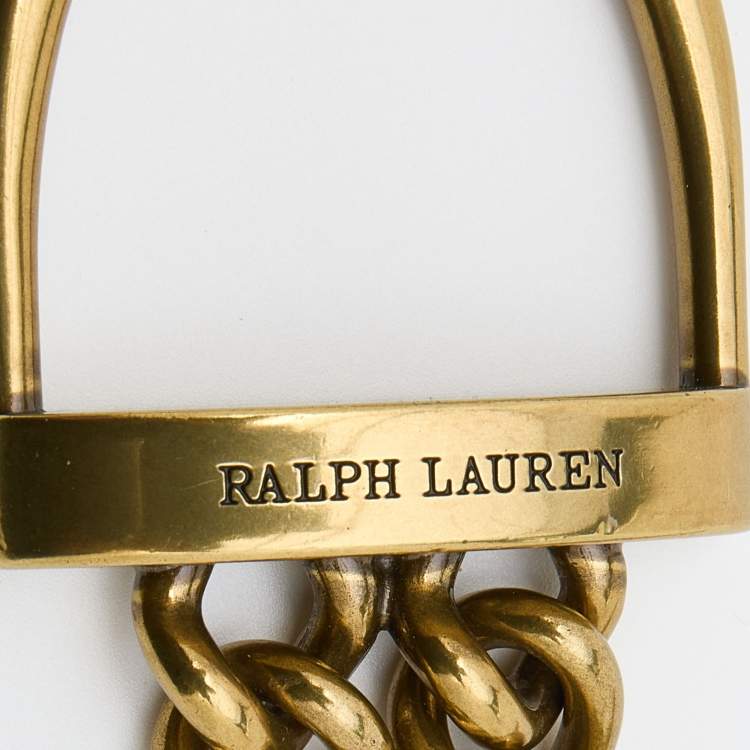 Pre Owned Ralph Lauren Metallic Brass Metal Chain Link Belt