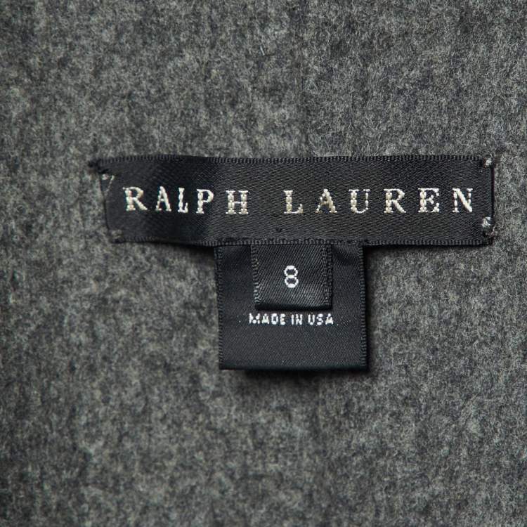 Pre Owned Ralph Lauren Grey Wool Belted Overcoat M