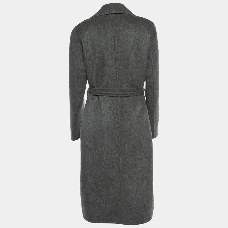 Pre Owned Ralph Lauren Grey Wool Belted Overcoat M
