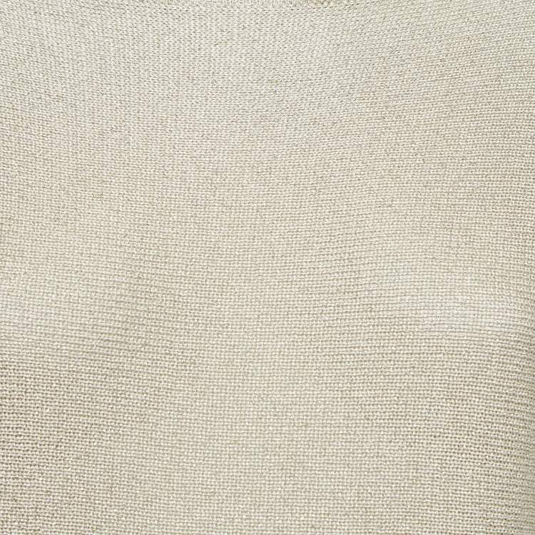 Pre Owned Ralph Lauren Beige Lurex Rib Knit Sweater S