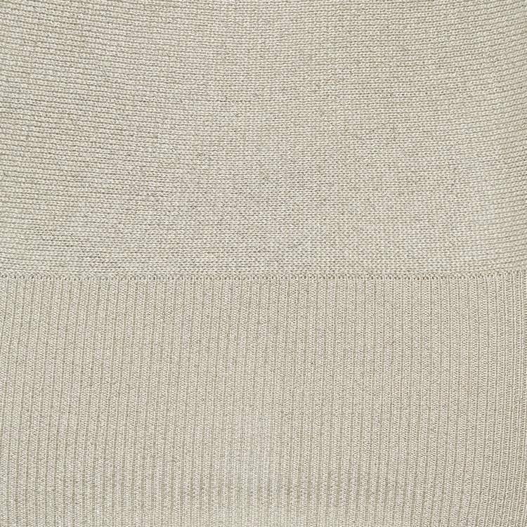 Pre Owned Ralph Lauren Beige Lurex Rib Knit Sweater S