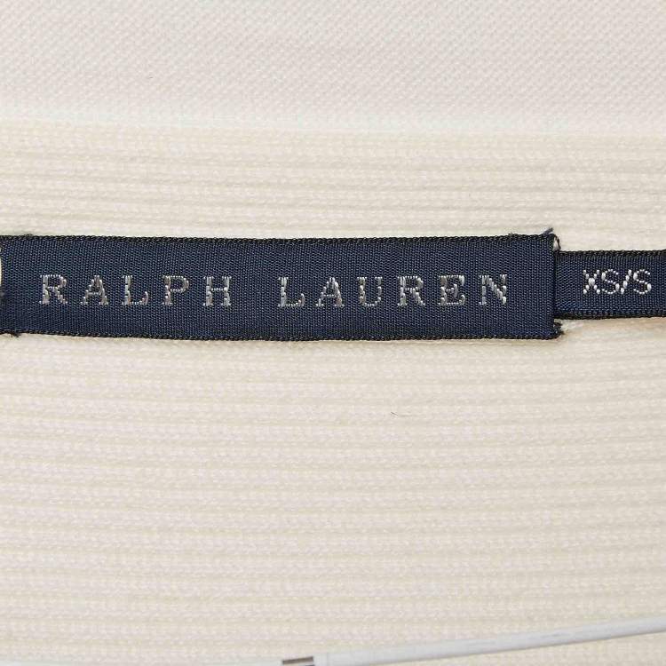 Pre Owned Ralph Lauren Cream Rib Knit Cardigan XS/S