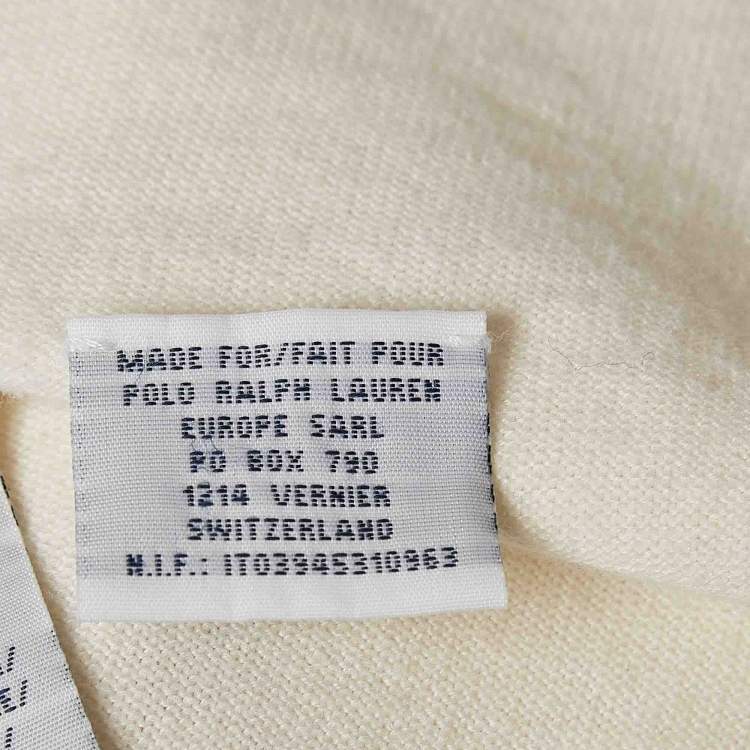 Pre Owned Ralph Lauren Cream Rib Knit Cardigan XS/S