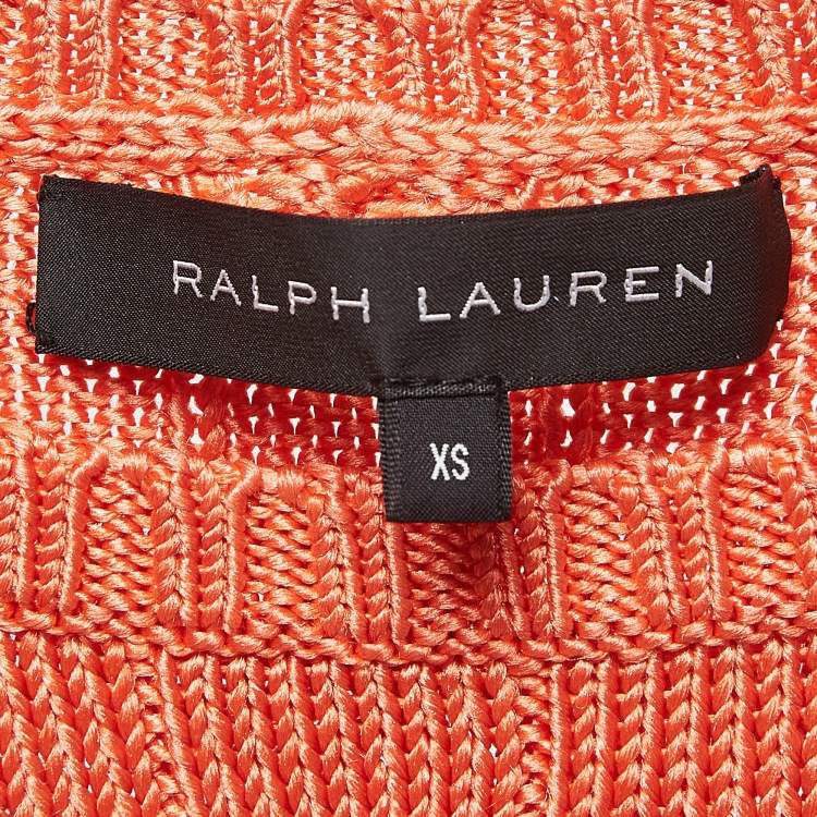 Pre Owned Ralph Lauren Orange Cable Knit Sweater XS