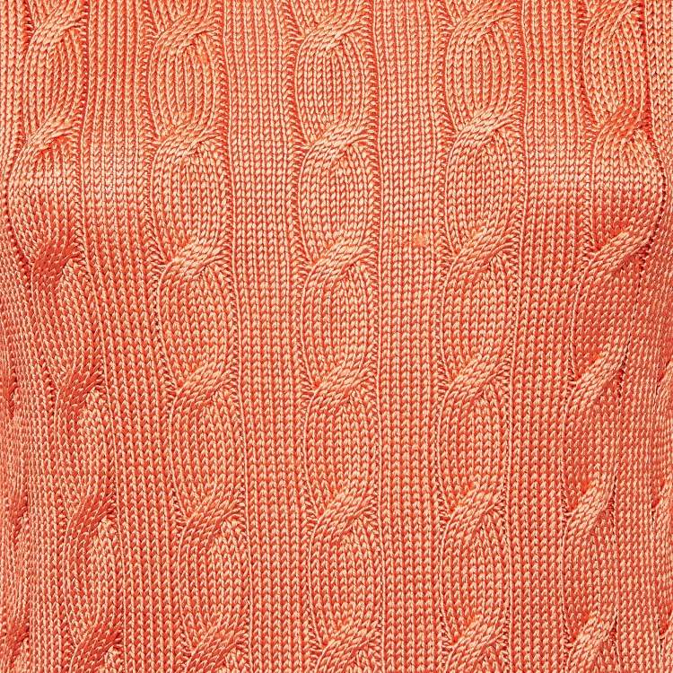 Pre Owned Ralph Lauren Orange Cable Knit Sweater XS