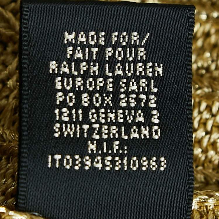 مملوكة مسبقًا Ralph Lauren Gold Cable Lurex Knit Mini Dress M