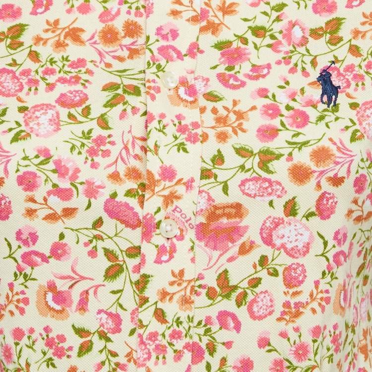 Pre Owned Ralph Lauren Multicolor Floral Cotton Knit Long Sleeve Shirt S
