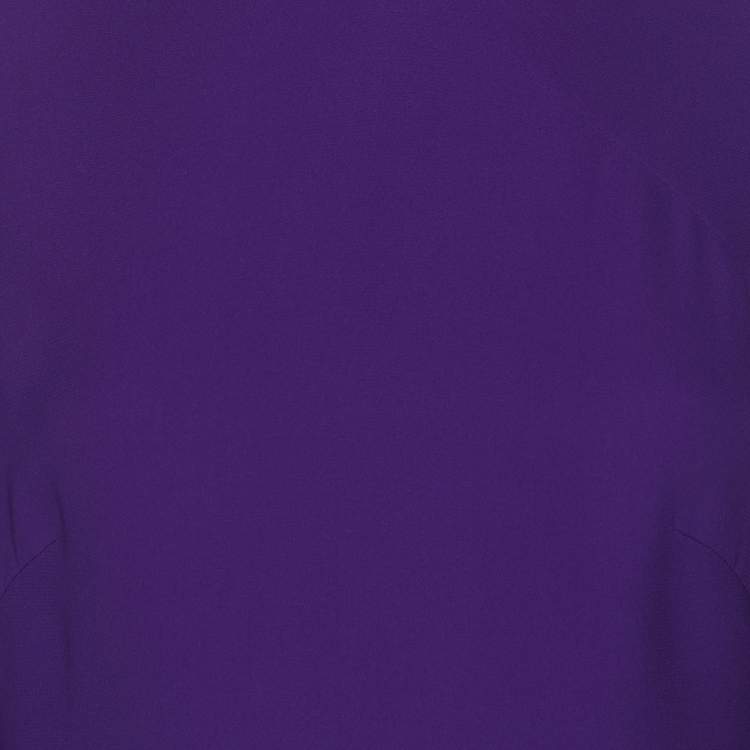 Pre Owned Ralph Lauren Purple Silk Belted Midi Dress M