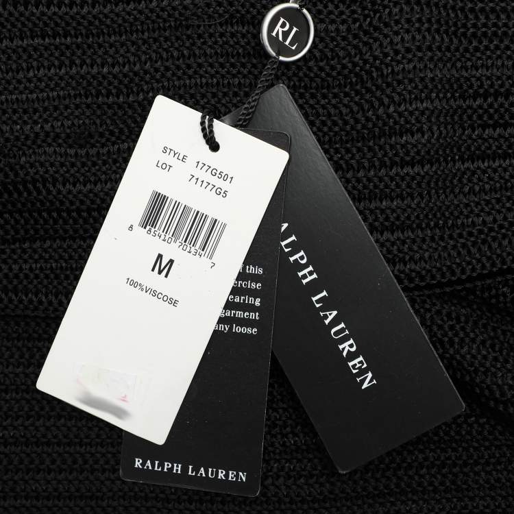 Pre Owned Ralph Lauren Black Knitted Cardigan M