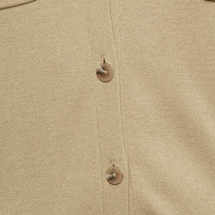 Pre Owned Ralph Lauren Beige Wool Blend Button Front Cardigan M
