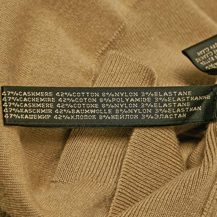 Pre Owned Ralph Lauren Beige Wool Blend Button Front Cardigan M