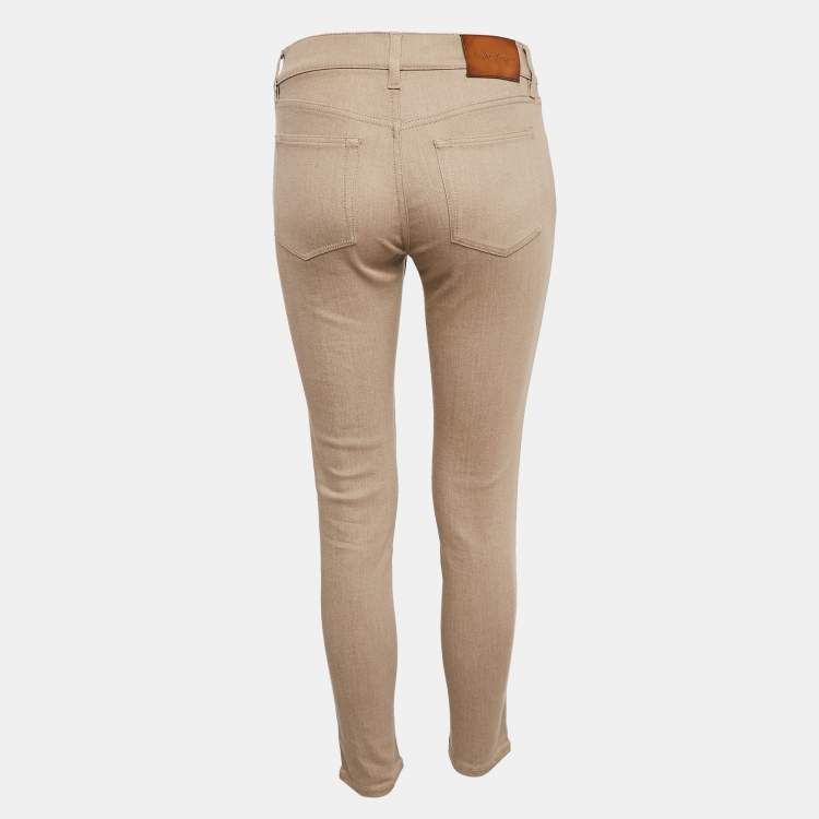 Pre Owned Ralph Lauren Brown Cotton Skin Fit Pants M Waist 27"