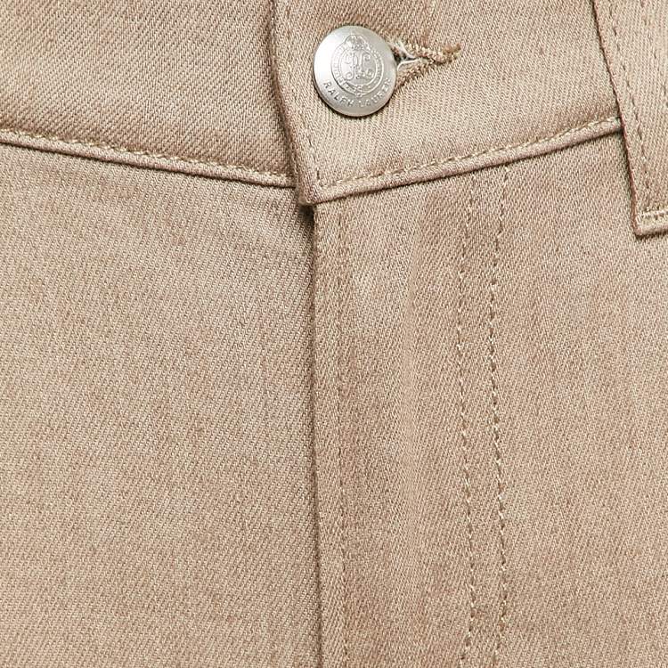 Pre Owned Ralph Lauren Brown Cotton Skin Fit Pants M Waist 27"