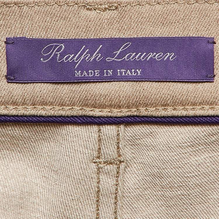 Pre Owned Ralph Lauren Brown Cotton Skin Fit Pants M Waist 27"