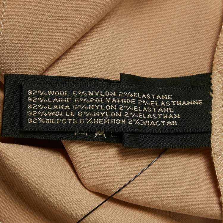 مملوكة مسبقًا Ralph Lauren Beige Stretch Wool Straight Leg Trousers L