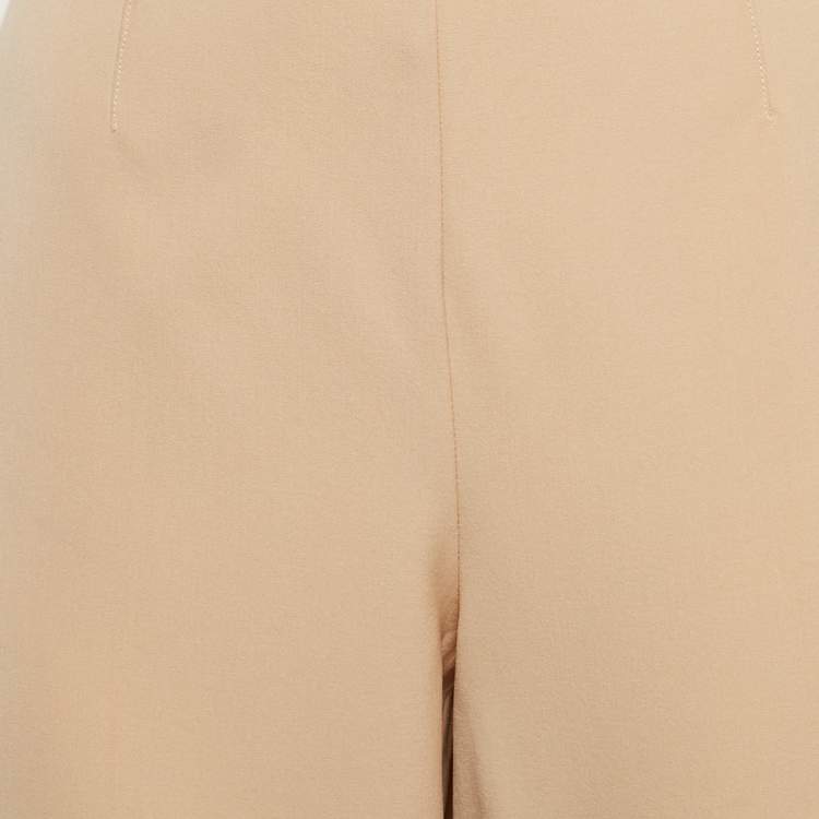 مملوكة مسبقًا Ralph Lauren Beige Stretch Wool Straight Leg Trousers L