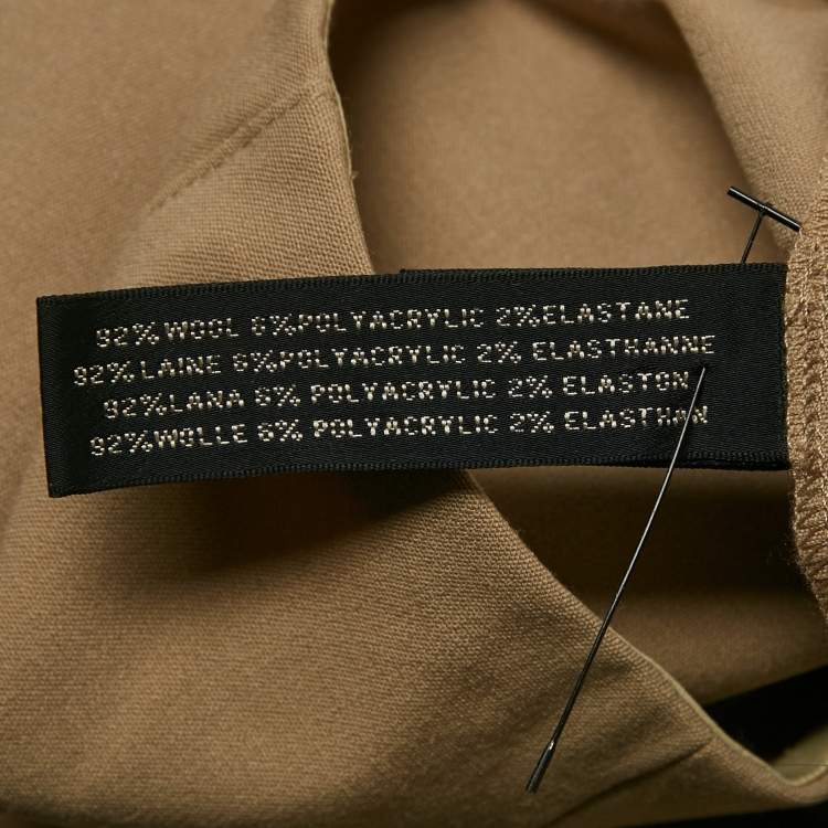 Pre Owned Ralph Lauren Beige Stretch Wool Straight Leg Trousers L