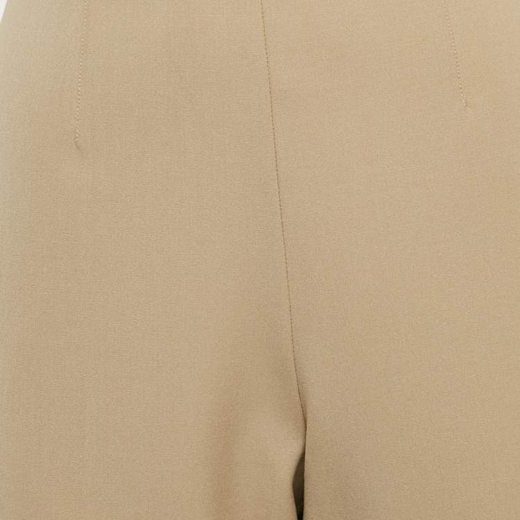 Pre Owned Ralph Lauren Beige Stretch Wool Straight Leg Trousers L
