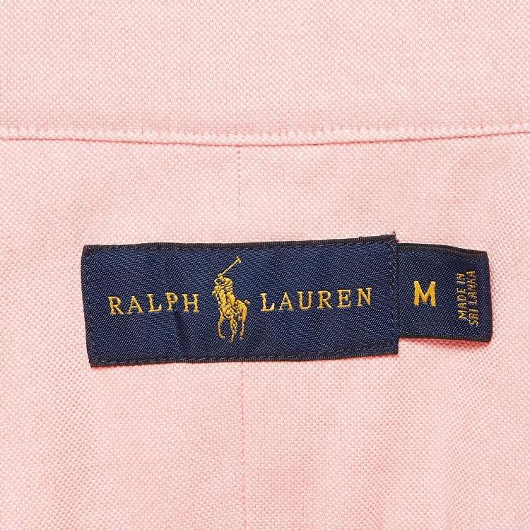 مملوكة مسبقًا Ralph Lauren Pink Cotton Slim Fit Half Sleeve Shirt M
