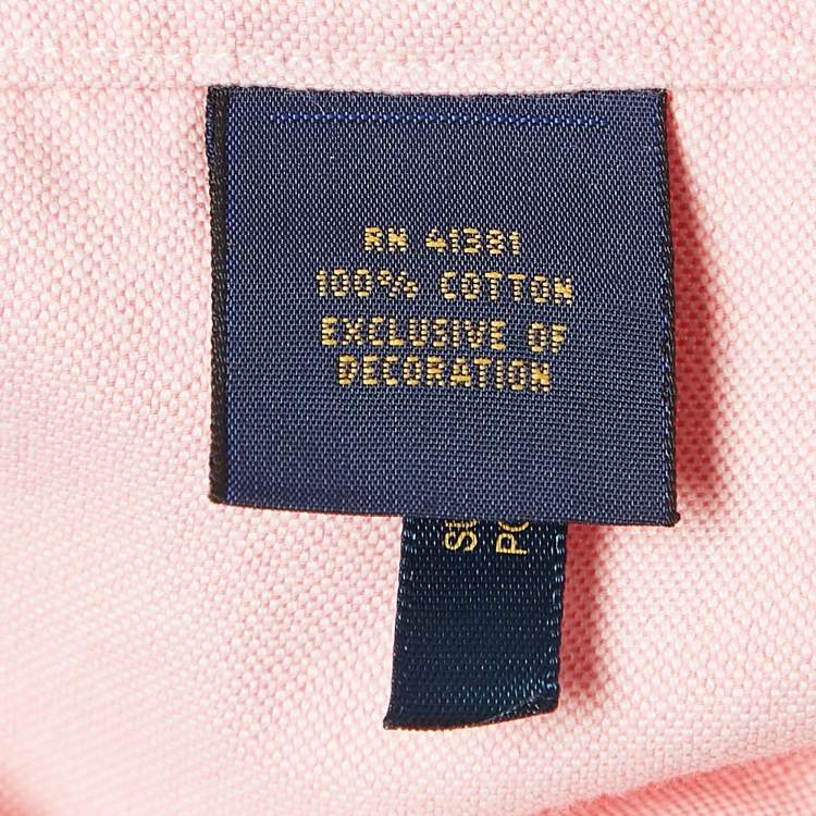 مملوكة مسبقًا Ralph Lauren Pink Cotton Slim Fit Half Sleeve Shirt M