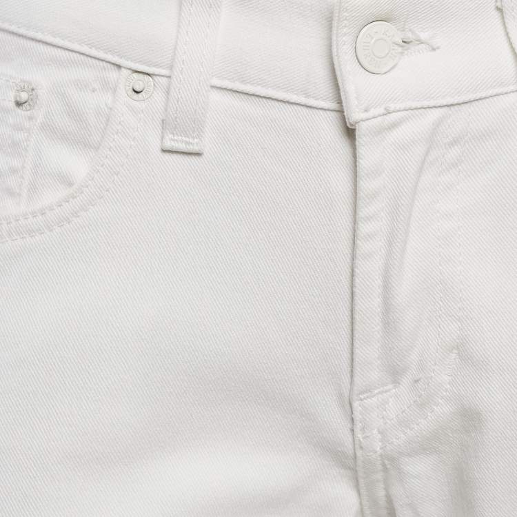 Pre Owned Ralph Lauren Black Label White Logo Embroidered Denim Jeans M Waist 28"