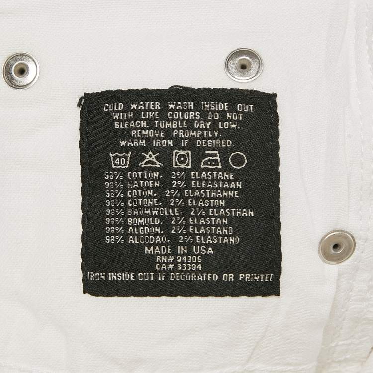 Pre Owned Ralph Lauren Black Label White Logo Embroidered Denim Jeans M Waist 28"