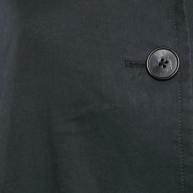 Pre Owned Ralph Lauren Black Cotton Single Breasted High Neck Coat M
