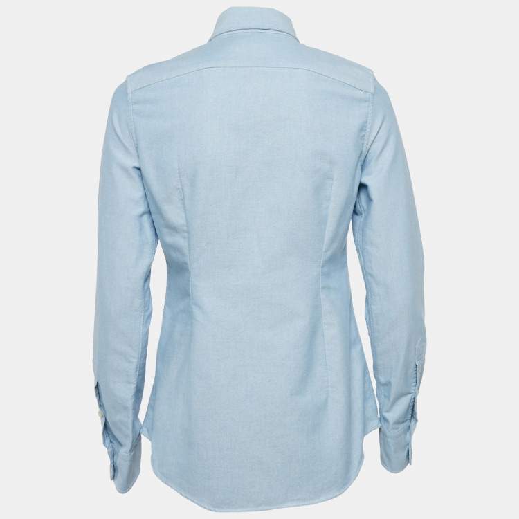 Pre Owned Ralph Lauren Blue Cotton Button Down Shirt S