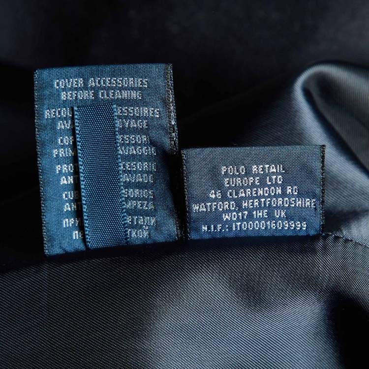 Pre Owned Ralph Lauren Black Wool Logo Embellished Single Breasted Blazer L