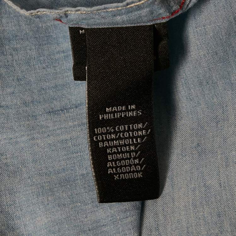 Pre Owned Ralph Lauren Blue Faded Denim Long Sleeve Shirt S