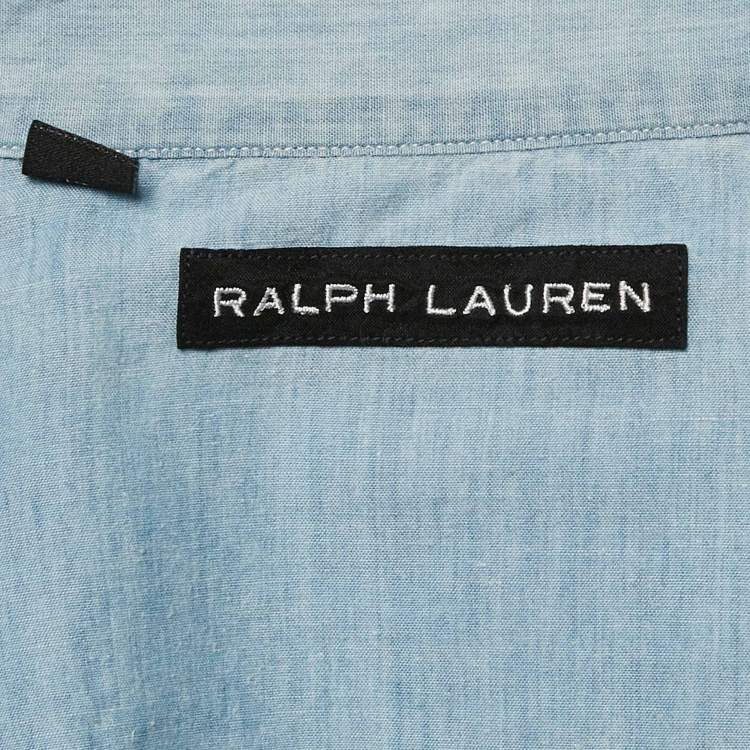 Pre Owned Ralph Lauren Blue Faded Denim Long Sleeve Shirt S