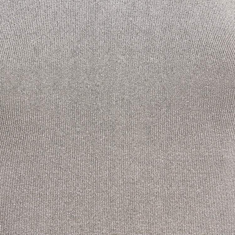 Pre Owned Ralph Lauren Grey Lurex Knit Tie-Up Halter Neck Top M