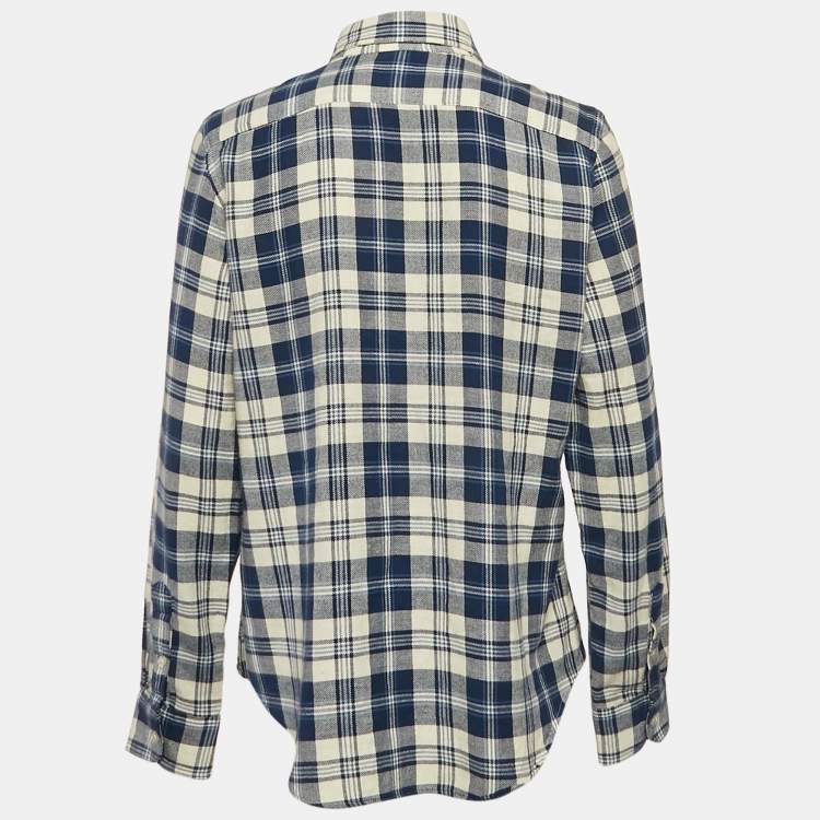 Pre Owned Ralph Lauren Blue Tartan Checks Cotton Classic Fit Shirt L